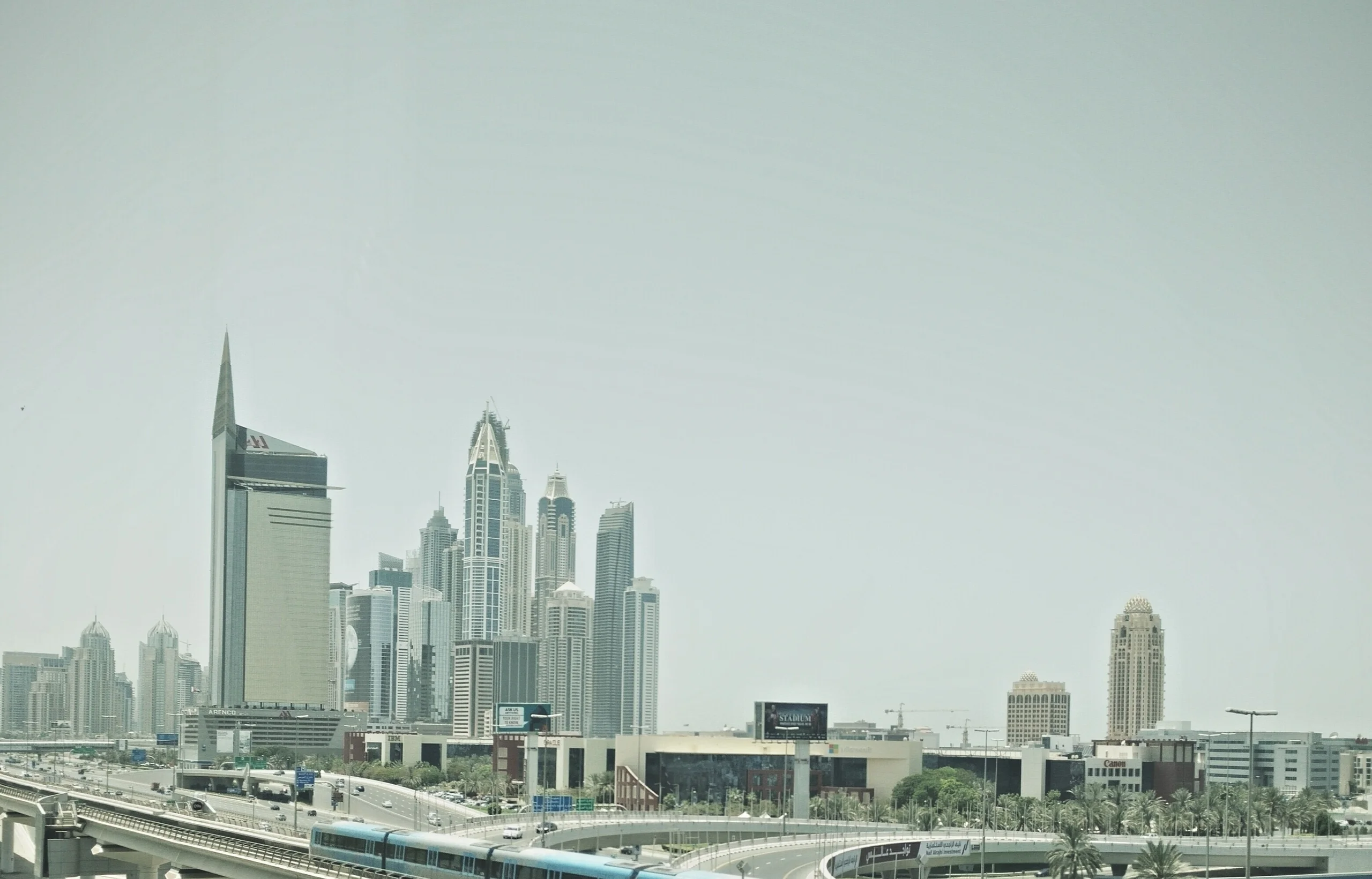 Dubai skyline on a hazy afternoon